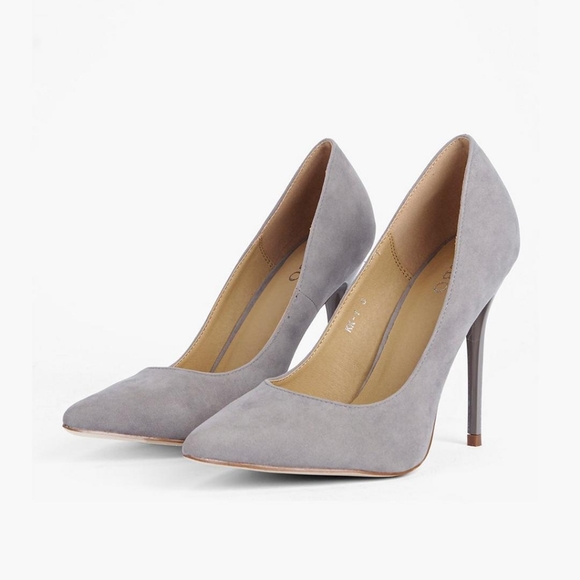 NWT Grey Pointed Court Stiletto Heels - Picture 3 of 4